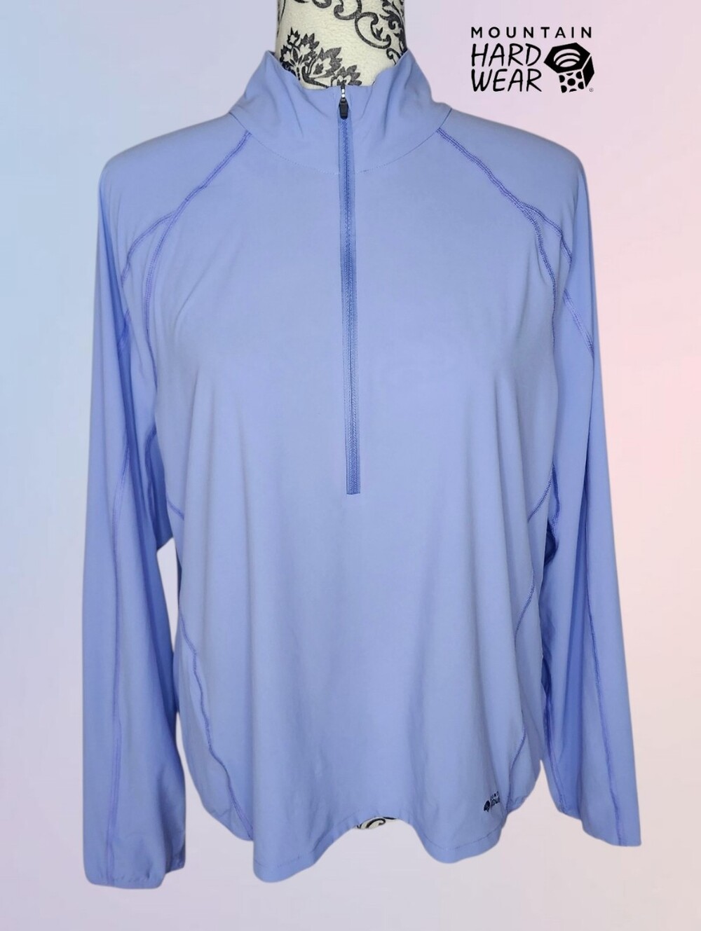 MOUNTAIN HARDWEAR Lavender Half-Zip Pullover - Large